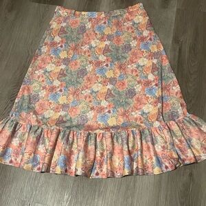 Floral Ruffle Hem Skirt